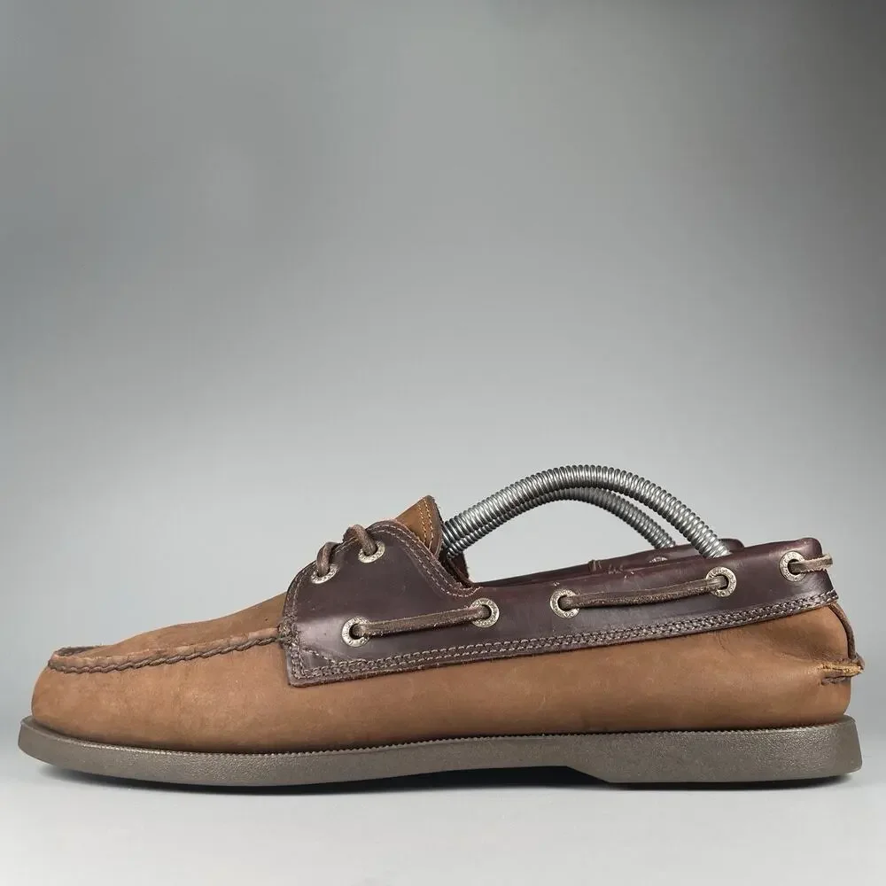 G.H. Bass Hampton Core 2 Men’s 10 M Brown Leather Loafer Moc Toe Boat Shoes EUC